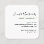 Schilderachtig bruine paarden in een winterbos met vierkante visitekaartje (Achterkant)