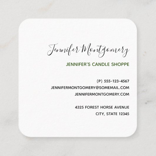 Schilderachtig bruine paarden in een winterbos met vierkante visitekaartje (Achterkant)