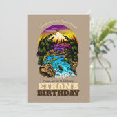 Schilderachtig buitenverjaardagsfeest kaart (Staand voorkant)