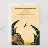 Schilderachtig buitenverjaardagsfeest kaart (Achterkant)