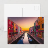 Schilderachtig Burano eiland bij zonsondergang Ven Briefkaart (Voorkant / Achterkant)