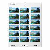 Schilderachtig Canadees blauw bergmeer Etiket (Full Sheet)
