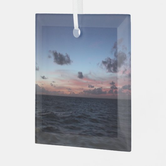 Schilderachtig Caraïbisch Sunset bij Tobago Glas Ornament (Voorkant links)