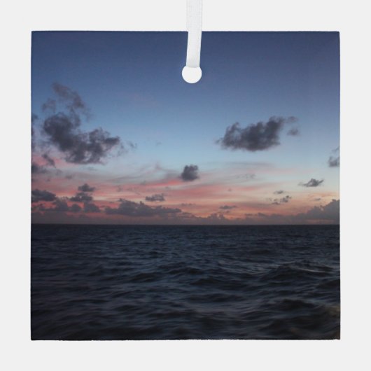 Schilderachtig Caraïbisch Sunset bij Tobago Glas Ornament (Achterkant)