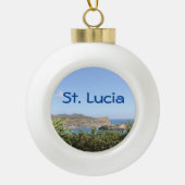 Schilderachtig Caribische eiland Saint Lucia Keramische Bal Ornament (Voorkant)