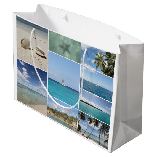 Schilderachtig Caribische fotocollage Groot Cadeauzakje (Achterkant Gekanteld)