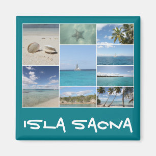 Schilderachtig Caribische Isla Saona Foto Collage Magneet