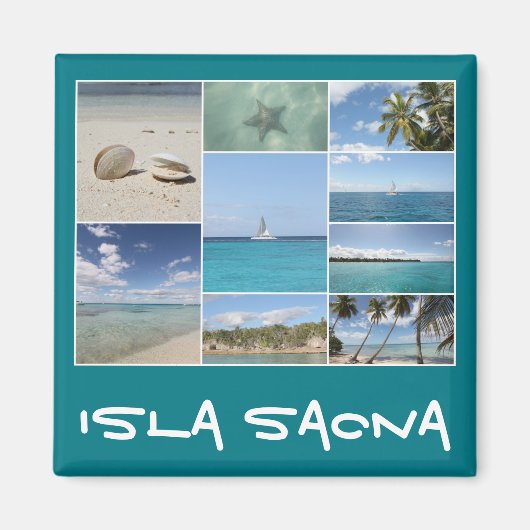 Schilderachtig Caribische Isla Saona Foto Collage Magneet (Voorkant)