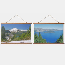 Schilderachtig Cascade-gebergte montagebergte Hangend Wandkleed