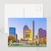 Schilderachtig Centrum Indianapolis, Indiana, Vere Briefkaart (Voorkant / Achterkant)