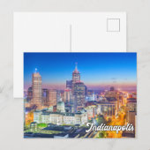 Schilderachtig Centrum Indianapolis, Indiana, Vere Briefkaart (Voorkant / Achterkant)