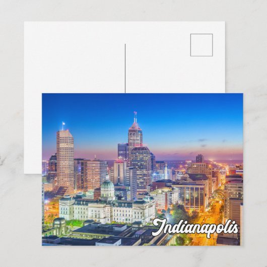 Schilderachtig Centrum Indianapolis, Indiana, Vere Briefkaart (Voorkant / Achterkant)