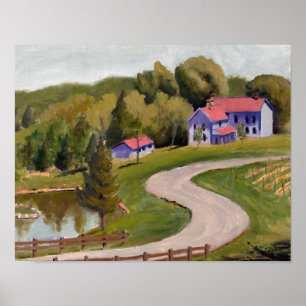 Schilderachtig Chandler Hill Winery Oil Painting Poster