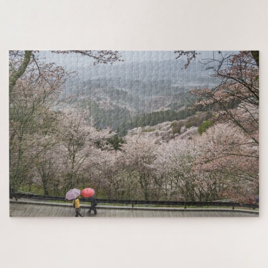 Schilderachtig Cherry Blossom Japan Landschap Legpuzzel (Horizontaal)