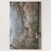 Schilderachtig Cherry Blossom Japan Landschap Legpuzzel (Verticaal)