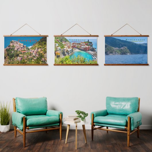 Schilderachtig Cinque Terre Corniglia Vernazza Mon Hangend Wandkleed (Woonkamer)