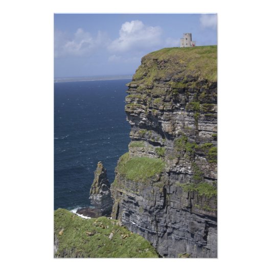 Schilderachtig Cliffs of Moher en O'Brien Tower Foto Afdruk (Voorkant)