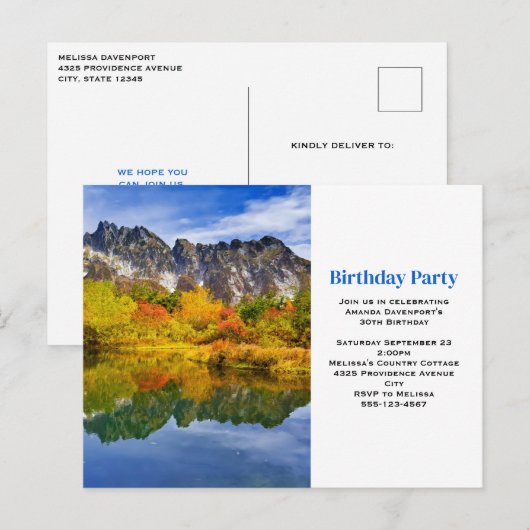 Schilderachtig Country Mountains en Lake Birthday  Briefkaart (Voorkant / Achterkant)