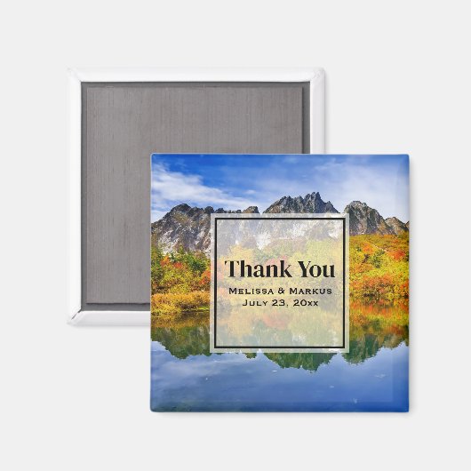 Schilderachtig Country Mountains en Lake Dank u Magneet (Voorkant / Achterkant)