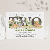 Schilderachtig Dinosaur Twee Wilde 2e verjaardag P Kaart