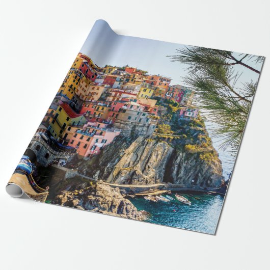 Schilderachtig dorp, Cinque Terre, Liguria, Italië Cadeaupapier (Uitgerold)