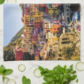 Schilderachtig dorp, Cinque Terre, Liguria, Italië Theedoek (Gevouwen)
