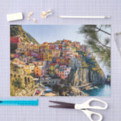 Schilderachtig dorp, Cinque Terre, Liguria, Italië Tissuepapier (Craft)