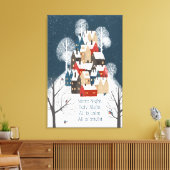 Schilderachtig dorpje op een heuvel-stille nacht g canvas afdruk (Insitu (Woonkamer))