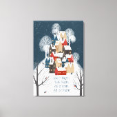 Schilderachtig dorpje op een heuvel-stille nacht g canvas afdruk (Voorkant)