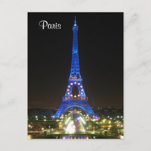 Schilderachtig Eiffeltoren bij nacht Briefkaart