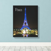 Schilderachtig Eiffeltoren bij nacht Canvas Afdruk (Insitu (Houten vloer))