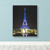 Schilderachtig Eiffeltoren bij nacht Canvas Afdruk (Insitu (Houten vloer))