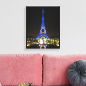 Schilderachtig Eiffeltoren bij nacht Canvas Afdruk (Insitu (Woonkamer))