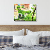 Schilderachtig Engels huisje aan het water Canvas Afdruk (Insitu (Slaapkamer))