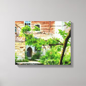 Schilderachtig Engels huisje aan het water Canvas Afdruk (Voorkant)