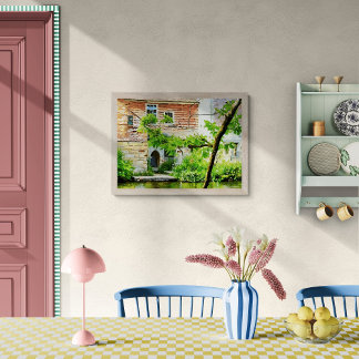 Schilderachtig Engels huisje aan het water Perfect Poster