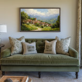 Schilderachtig Europees dorp Canvas Afdruk