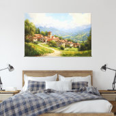 Schilderachtig Europees dorp Canvas Afdruk (Insitu (Slaapkamer))