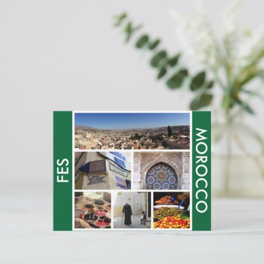 schilderachtig fes marokko briefkaart (Staand voorkant)