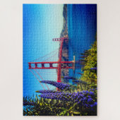 Schilderachtig Floral Golden Gate Bridge Foto Legpuzzel (Verticaal)