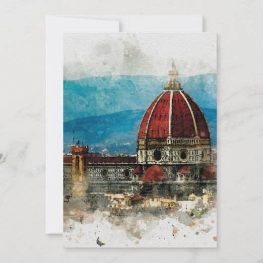 schilderachtig Florence Italië bruiloft met de dat Bedankkaart (Achterkant)