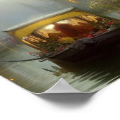 Schilderachtig Flower Boat Canal Digital Art Poster (Hoek)