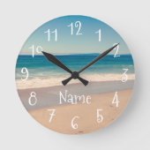 Schilderachtig foto blauwe Blauwgroen zandstrand Ronde Klok (Voorkant)