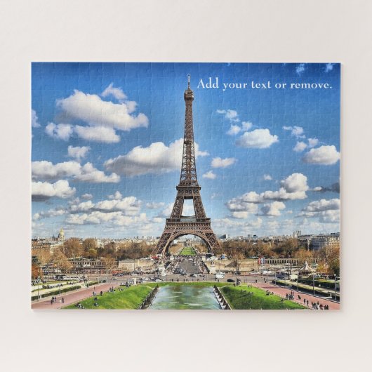 Schilderachtig foto: Eiffel Tower en Paris skyline Legpuzzel (Horizontaal)