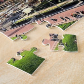 Schilderachtig foto: Eiffel Tower en Paris skyline Legpuzzel (Zijkant)