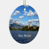 Schilderachtig foto van Bled, Slovenië Keramisch Ornament (Rechts)