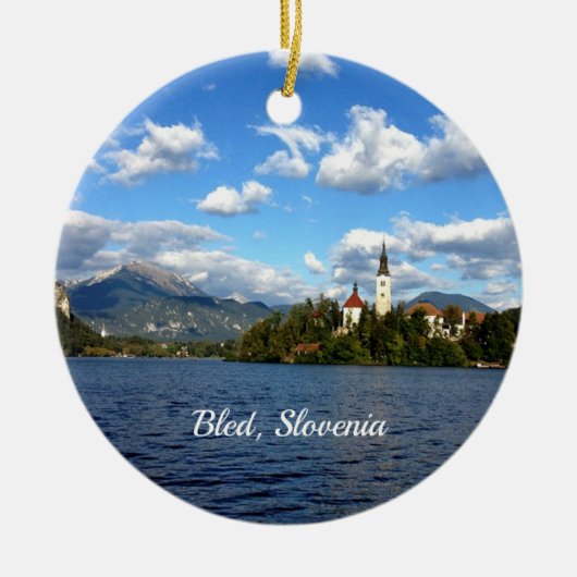 Schilderachtig foto van Bled, Slovenië Keramisch Ornament (Voorkant)