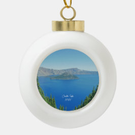 Schilderachtig foto van Crater Lake Oregon Keramische Bal Ornament