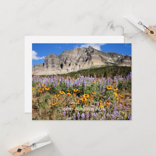Schilderachtig foto van Glacier National Park Kaart (Voorkant / Achterkant in situ)