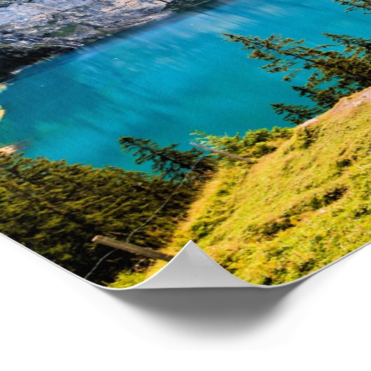 Schilderachtig foto van het Oeschinen-meer Poster (Hoek)